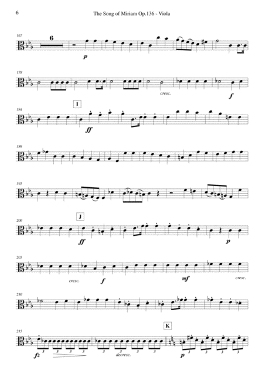 Schubert - The Song of Miriam Op.136 - Viola 4-Part scores gallery preview page 5