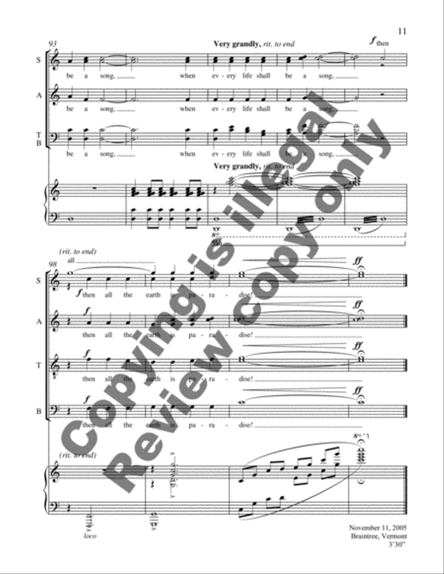 Every Life Shall Be a Song Divisi scores gallery preview page 12