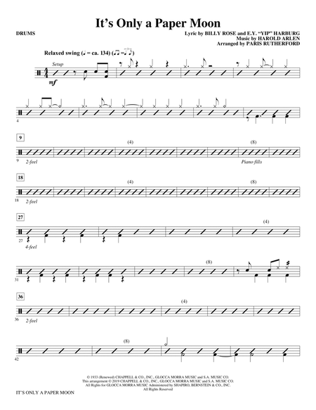 It's Only A Paper Moon (arr. Paris Rutherford) - Drums
