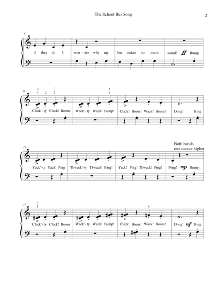 The School Bus Song (Early Elementary Piano, Easy) image number null