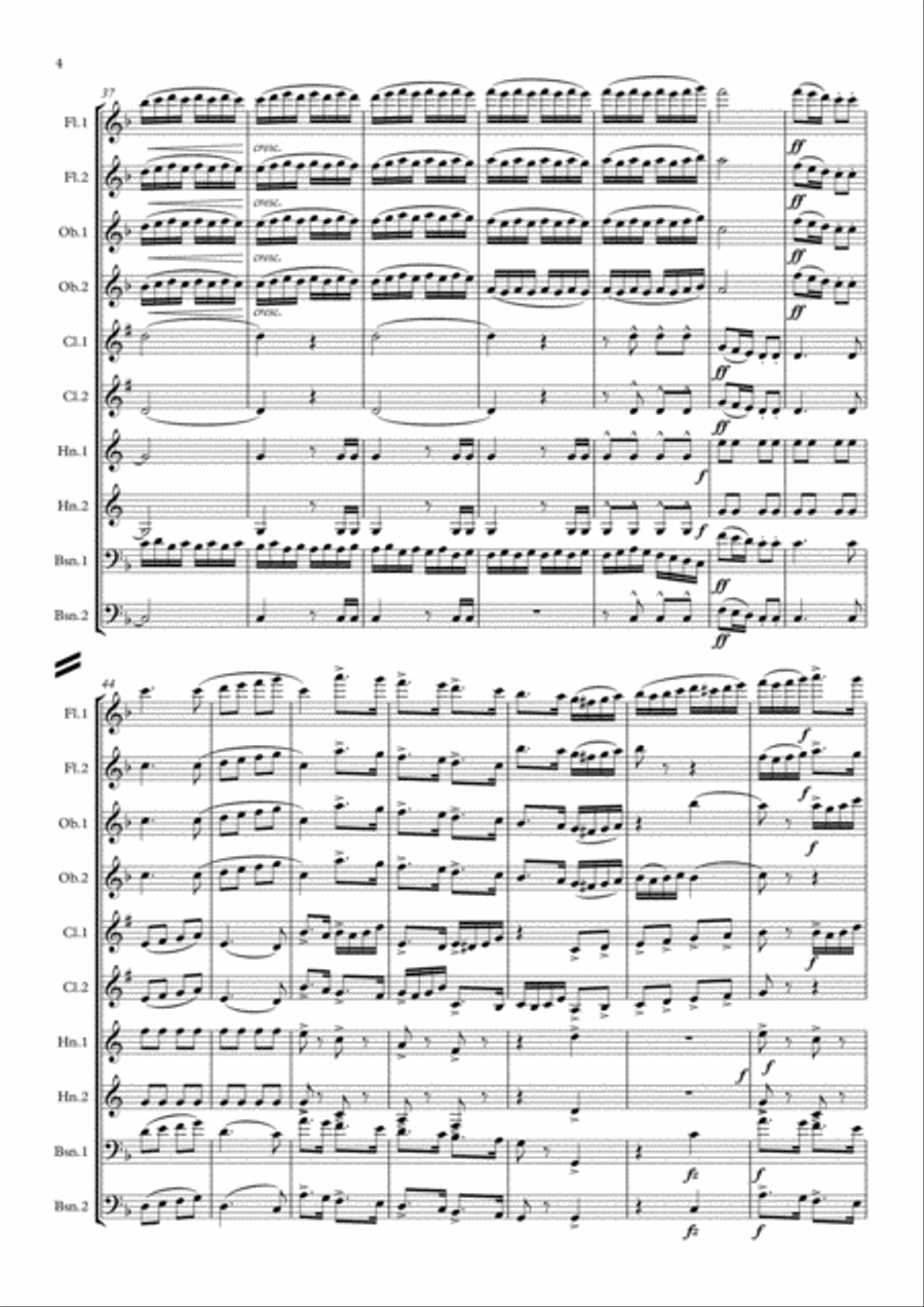 Dvorak: Serenade for Strings Op.22 Mvt. III Scherzo - wind dectet String Orchestra scores gallery preview page 4