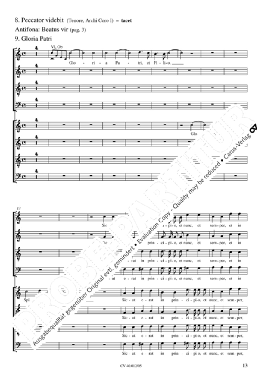 Beatus vir (How blest is he) Psalm 111 4-Part scores gallery preview page 14