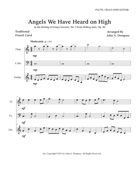 Angels We Have Heard on High (Trio for Flute, Cello and Guitar) image number null