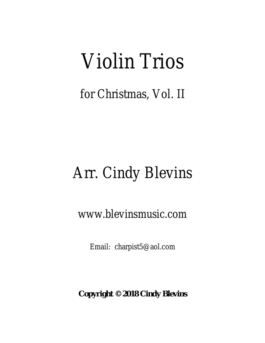 Violin Trios for Christmas, Vol. II (12 Arrangements) String Trio scores gallery preview page 6