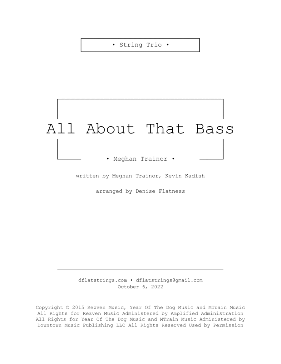 All About That Bass String Trio scores gallery preview page 1