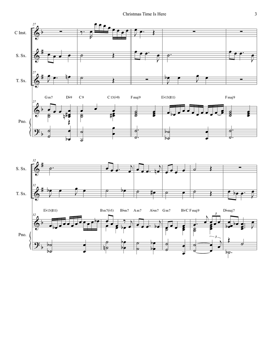 Christmas Time Is Here Woodwind Duet scores gallery preview page 3