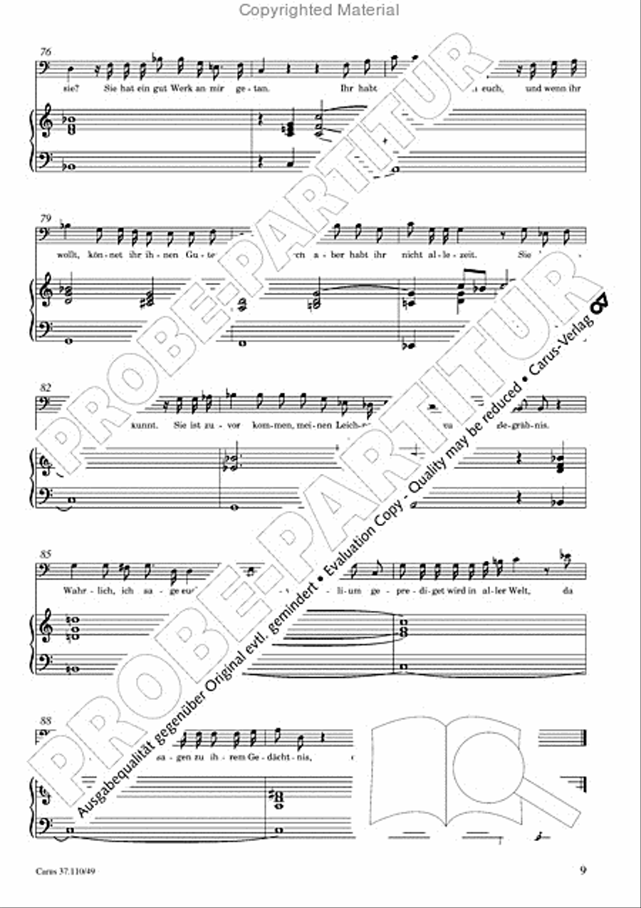 Markuspassion. Werkausgabe Reihe 1, Bd. 7 (Homilius) Organ scores gallery preview page 10