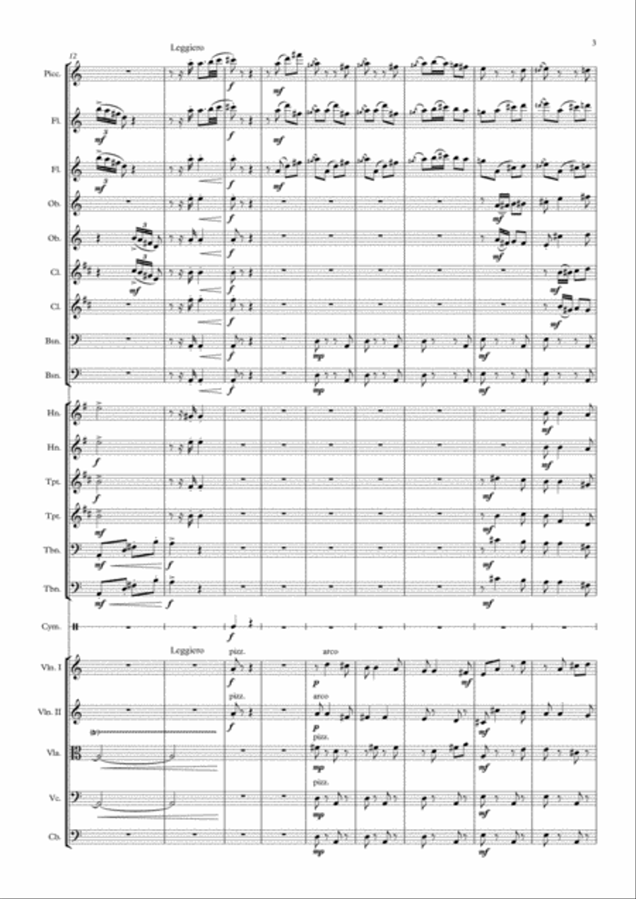 The Deer - N. Cossins (Original Orchestral Composition) Full Orchestra scores gallery preview page 3