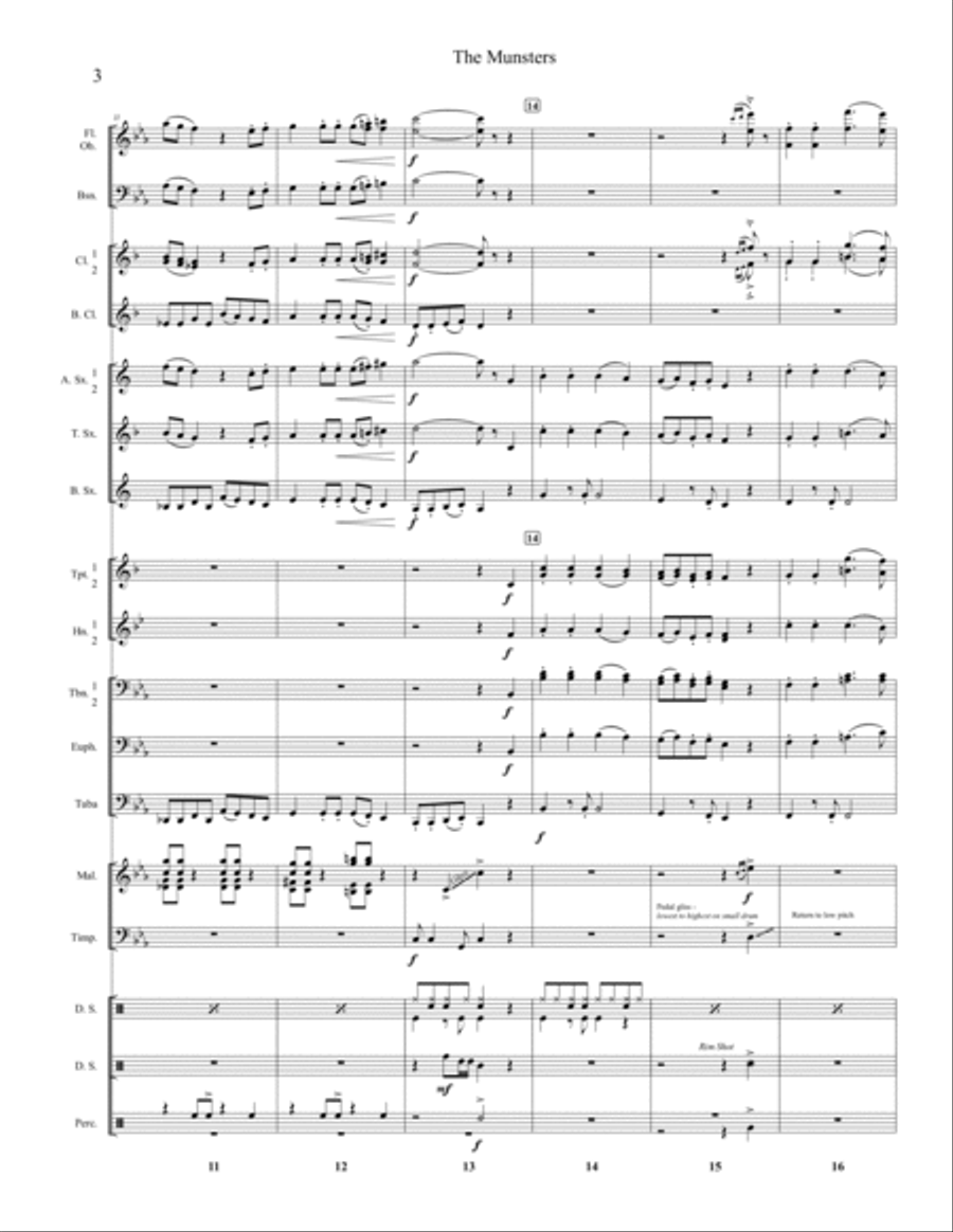 The Munsters Theme Concert Band scores gallery preview page 6