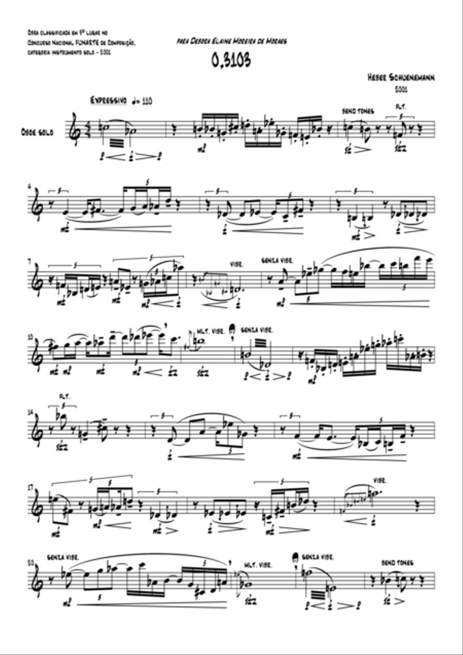 0.3103 0.3103 Oboe Solo scores gallery preview page 1