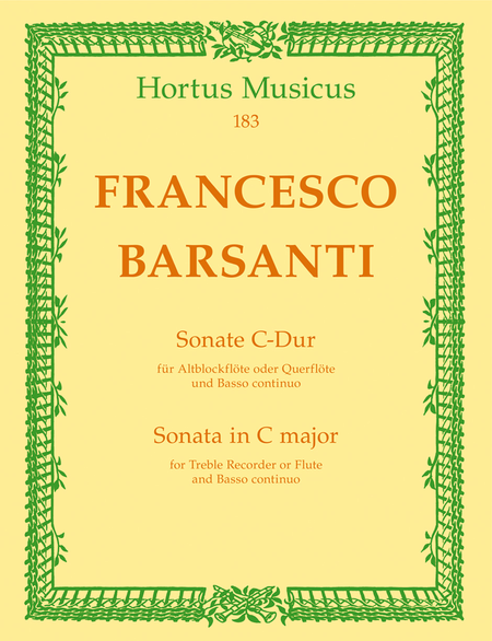 Sonate fur Altblockflote oder Querflote und Basso continuo C major