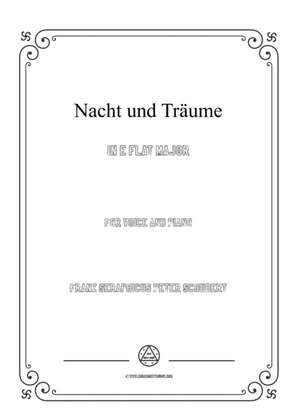 Book cover for Schubert-Nacht und Träume in E flat Major,for voice and piano