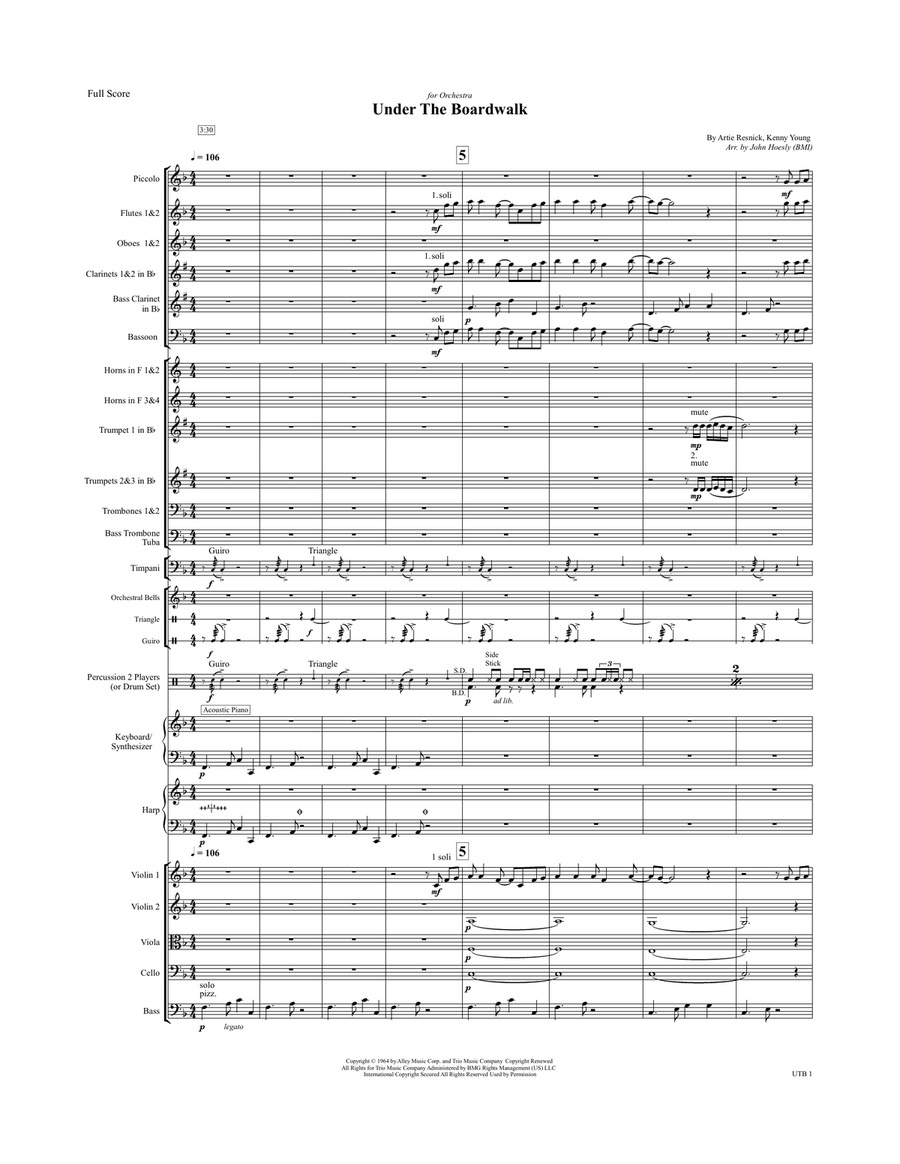 Under The Boardwalk Full Orchestra scores gallery preview page 2