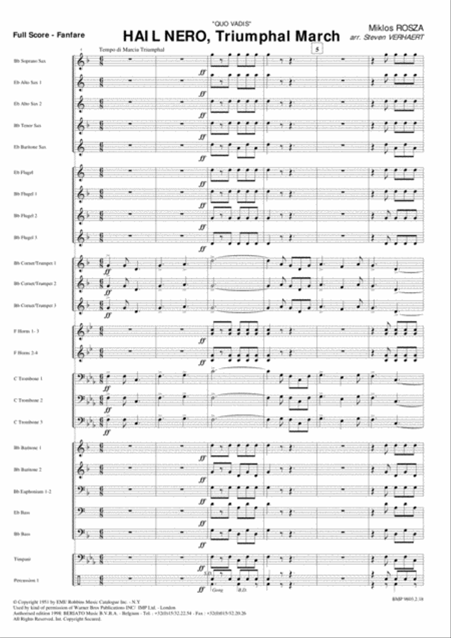 Hail Nero - Triumphal March (From Quo Vadis) Fanfare Band scores gallery preview page 2