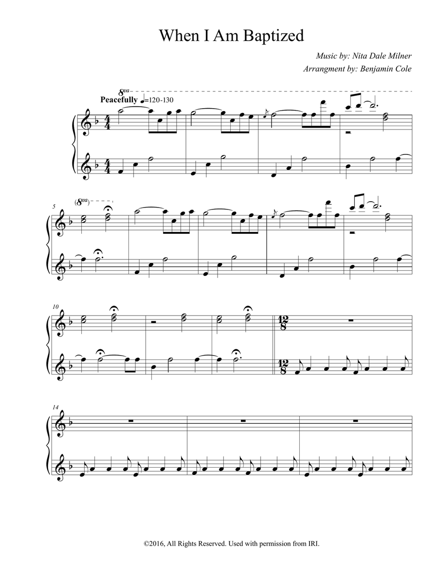 When I Am Baptized Piano Solo scores gallery preview page 1