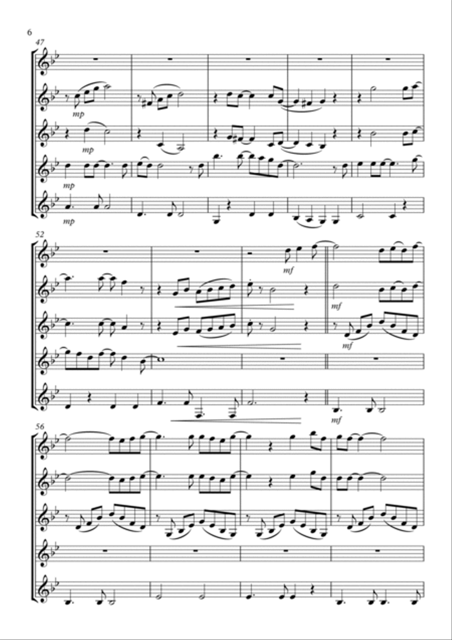 You've Got A Friend Clarinet Quintet scores gallery preview page 6