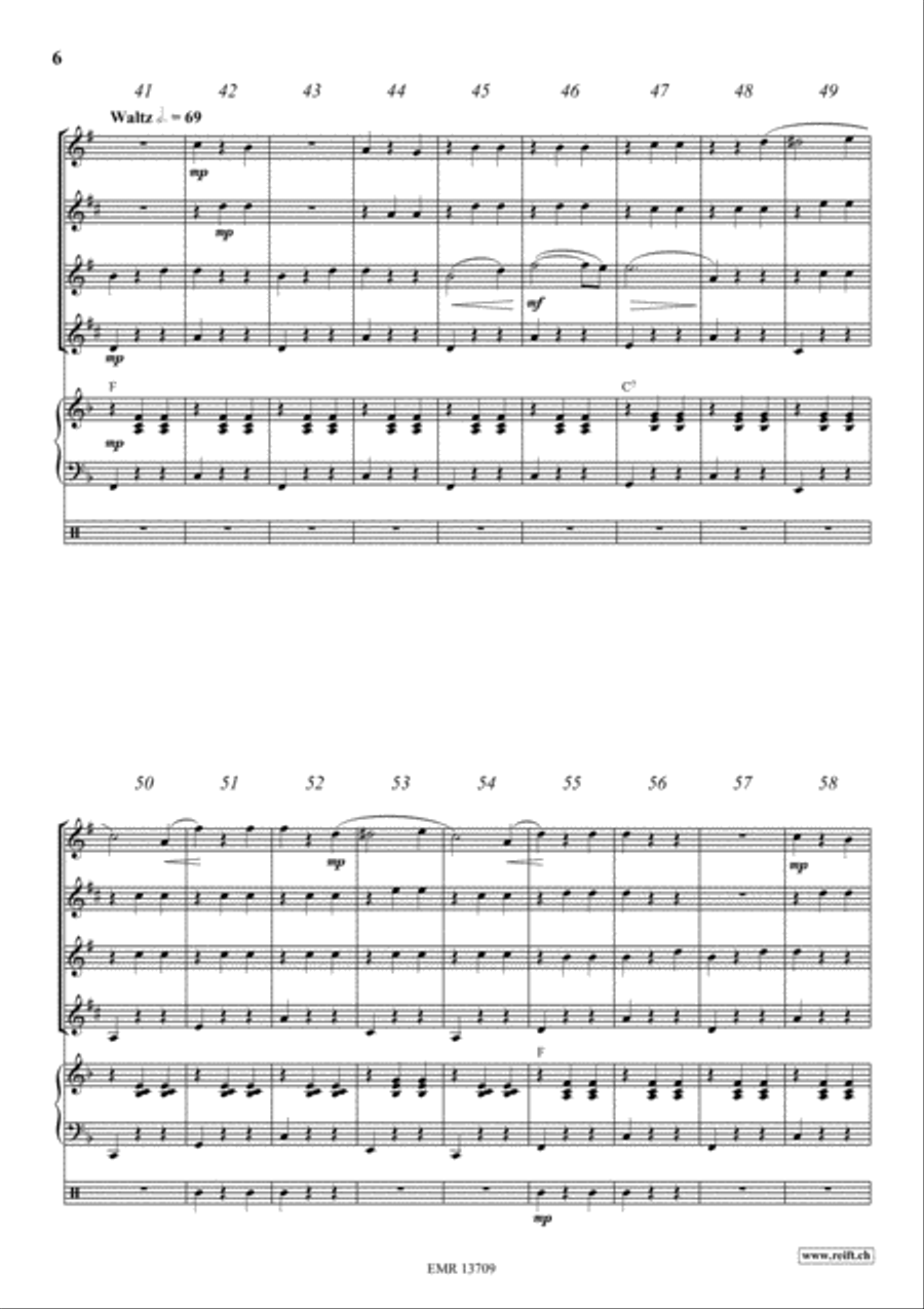 Rosen Aus Dem Suden Saxophone Quartet scores gallery preview page 6
