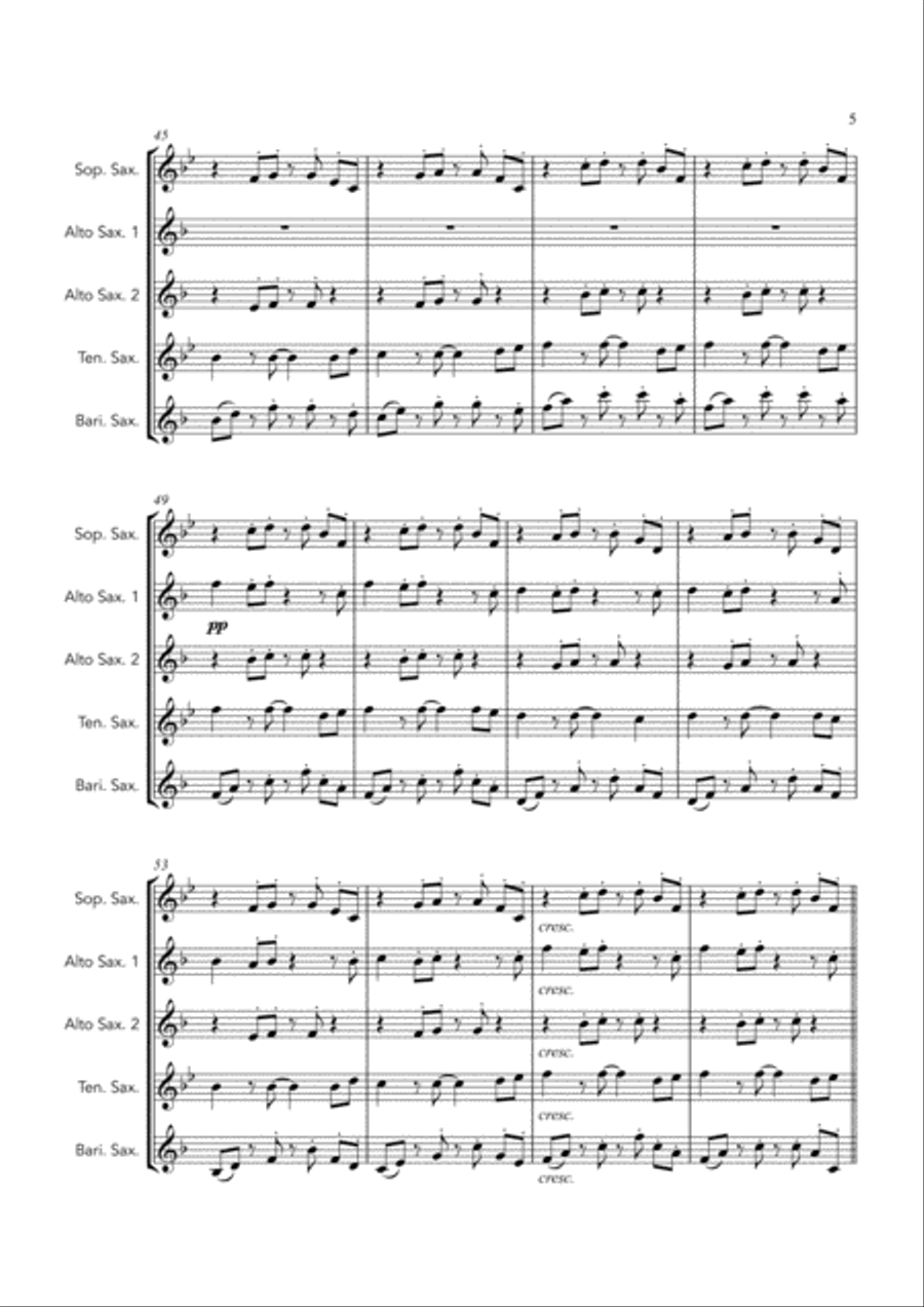 Stand By Me Woodwind Quintet scores gallery preview page 5