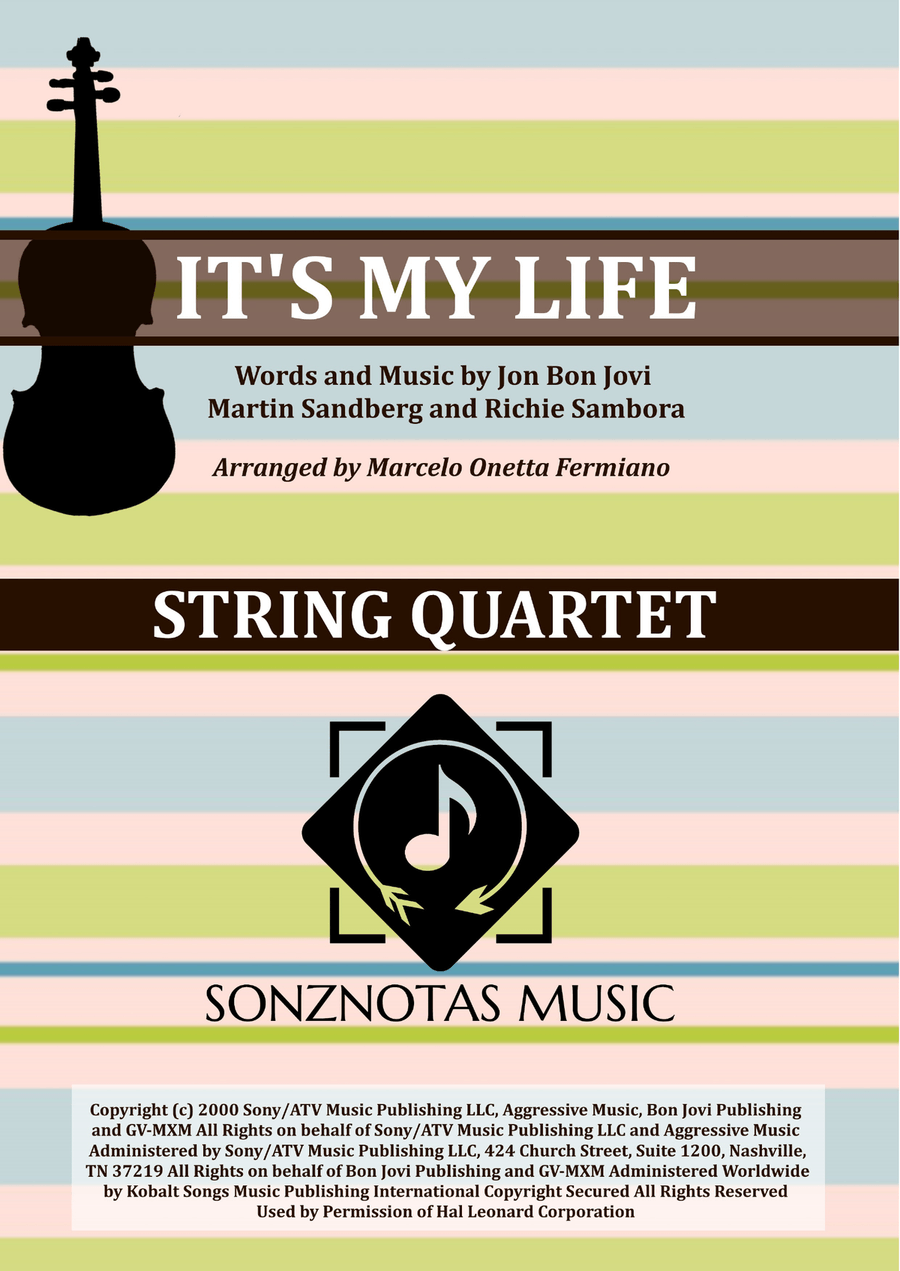 It's My Life String Quartet scores gallery preview page 1