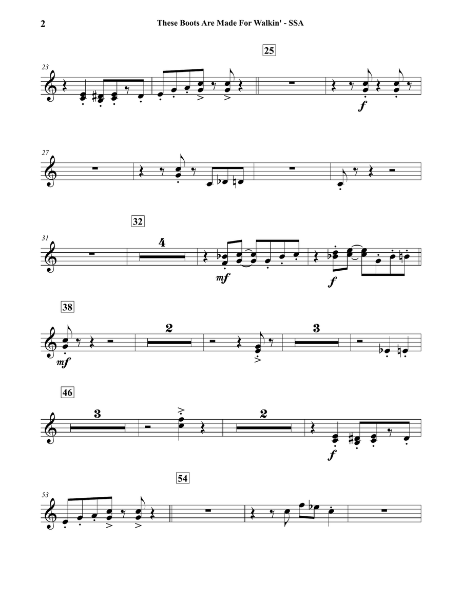 These Boots Are Made For Walkin' Concert Band scores gallery preview page 2
