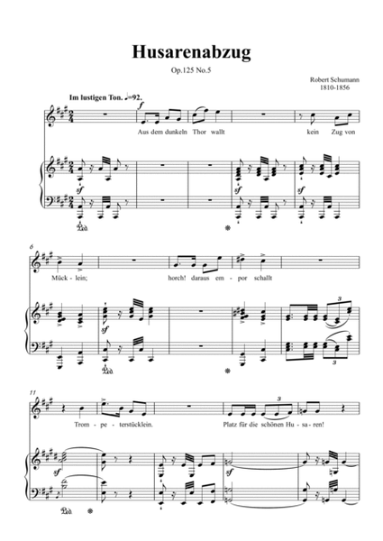 Schumann-Husarenabzug Op.125 No.5 in A Major