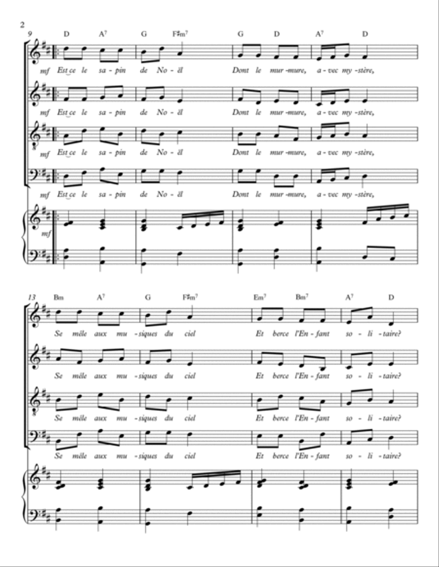 LE SAPIN DE NOËL 4-Part scores gallery preview page 2