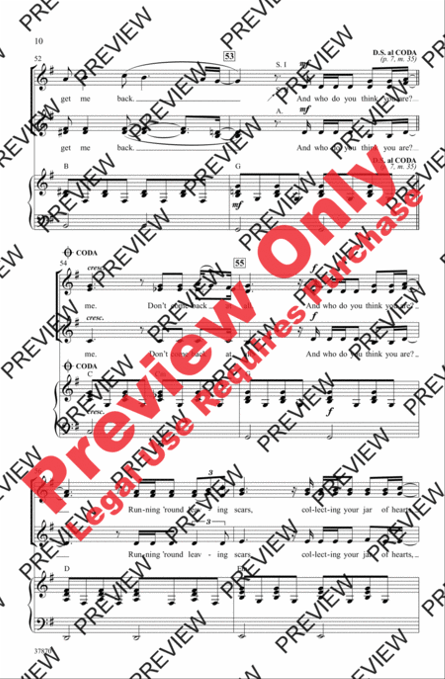 Jar of Hearts Women's Choir scores gallery preview page 10