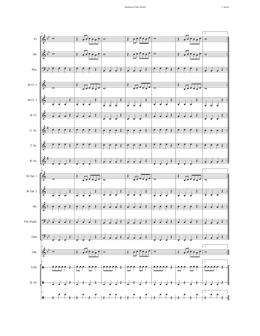 Athabasca Falls March Concert Band scores gallery preview page 3