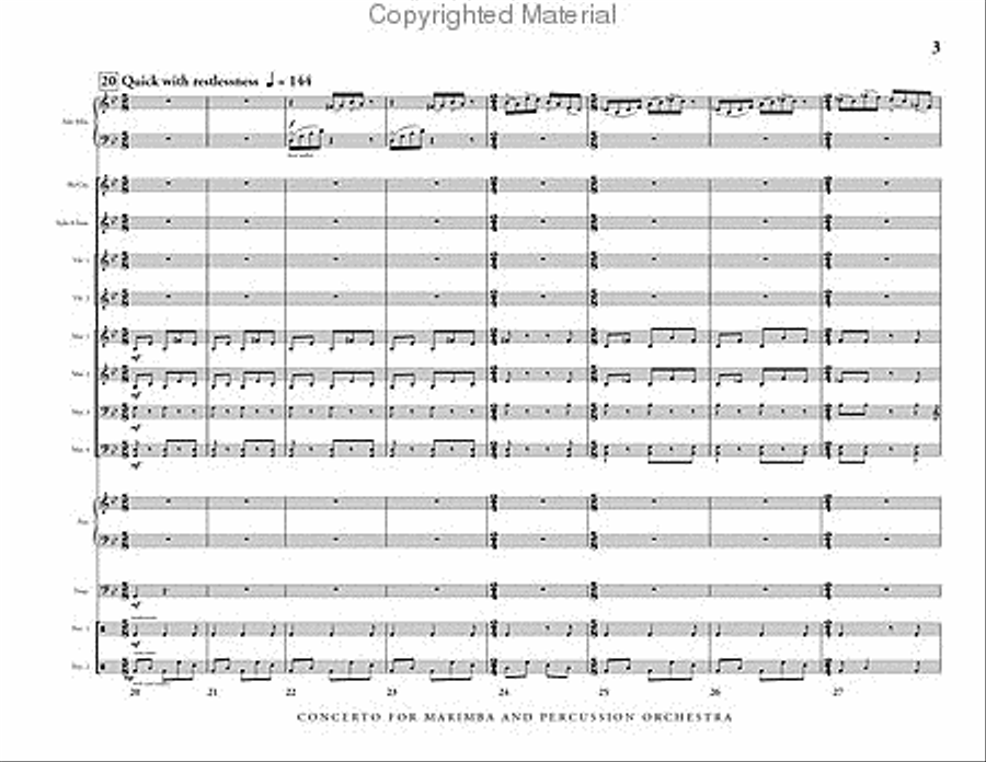 Concerto No. 2 for Marimba and Percussion Orchestra Percussion Ensemble scores gallery preview page 4