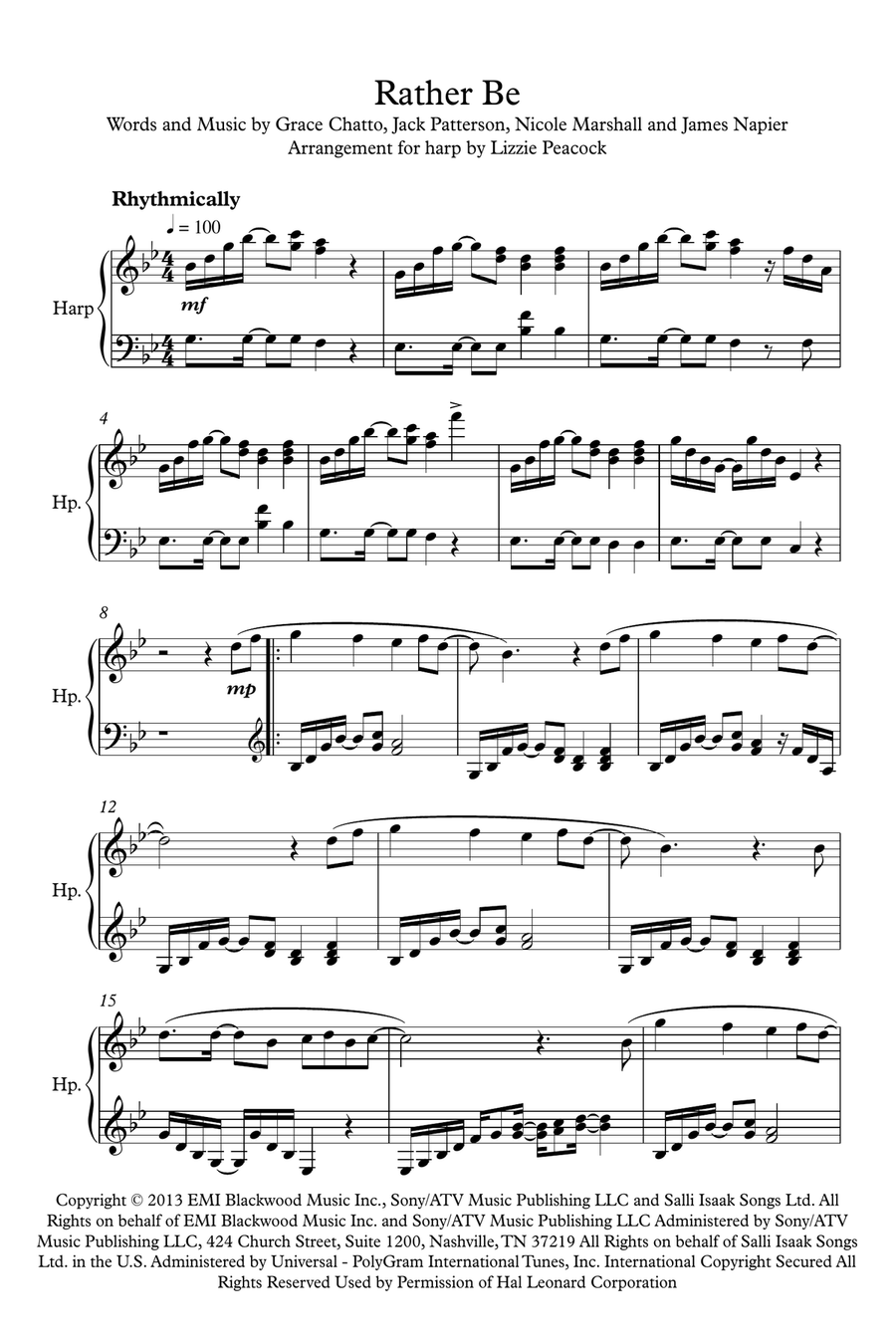 Rather Be Harp scores gallery preview page 1