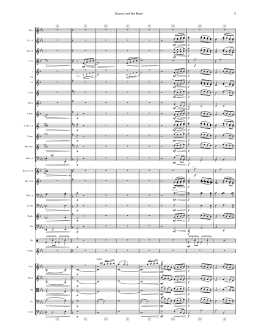Beauty And The Beast Full Orchestra scores gallery preview page 5