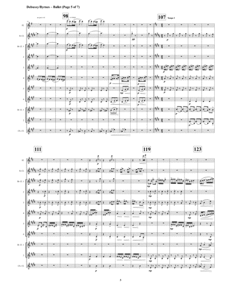 Ballet (Mvt. 4 from Debussy's Petite Suite) for Clarinet Choir + Flute image number null