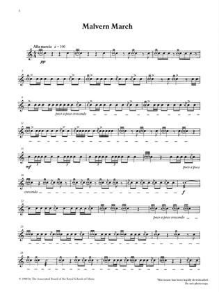 Malvern March from Graded Music for Snare Drum, Book III