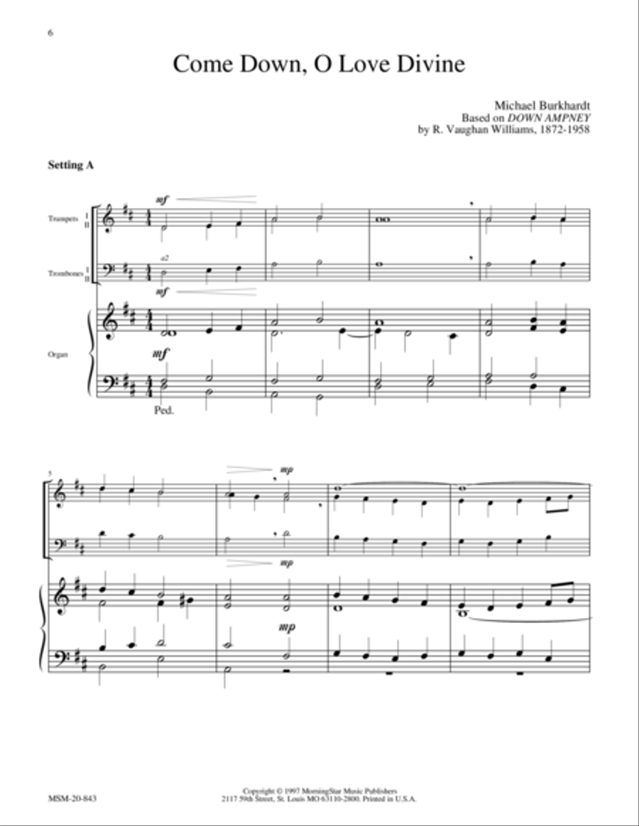 Come Down, O Love Divine (Down Ampney) Choir scores gallery preview page 1