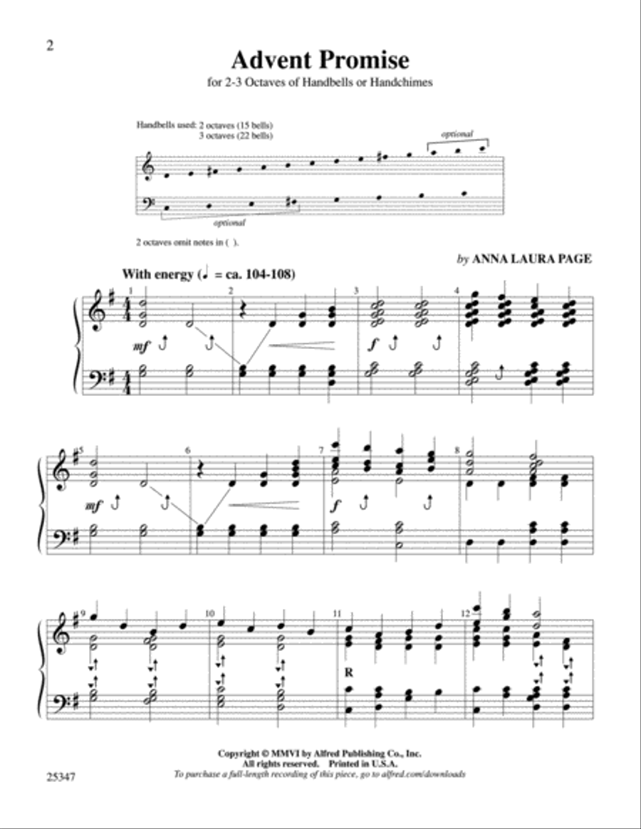 Advent Promise Advent Promise Handbell Choir scores gallery preview page 2