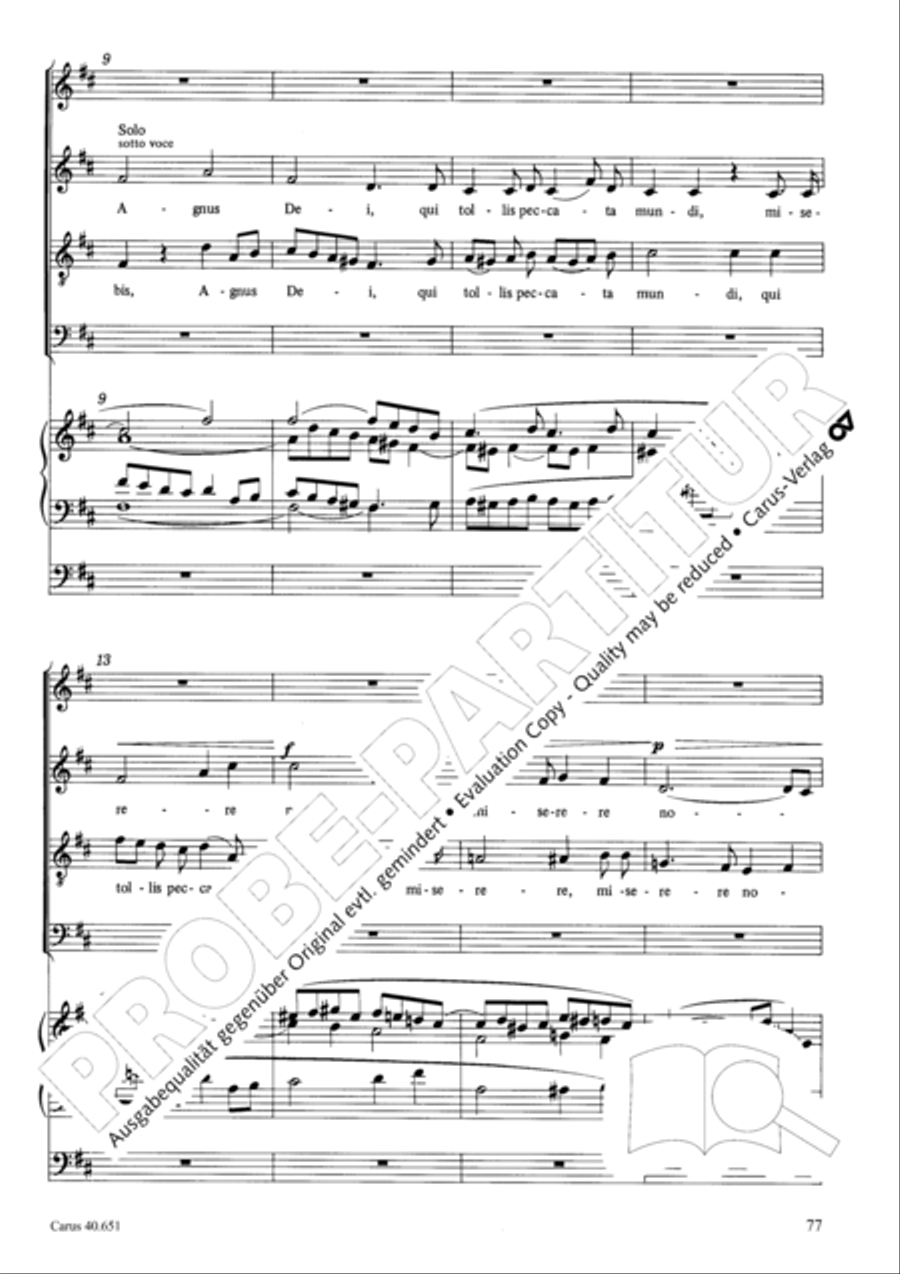 Mass in D Major (Missa in D) 4-Part scores gallery preview page 86