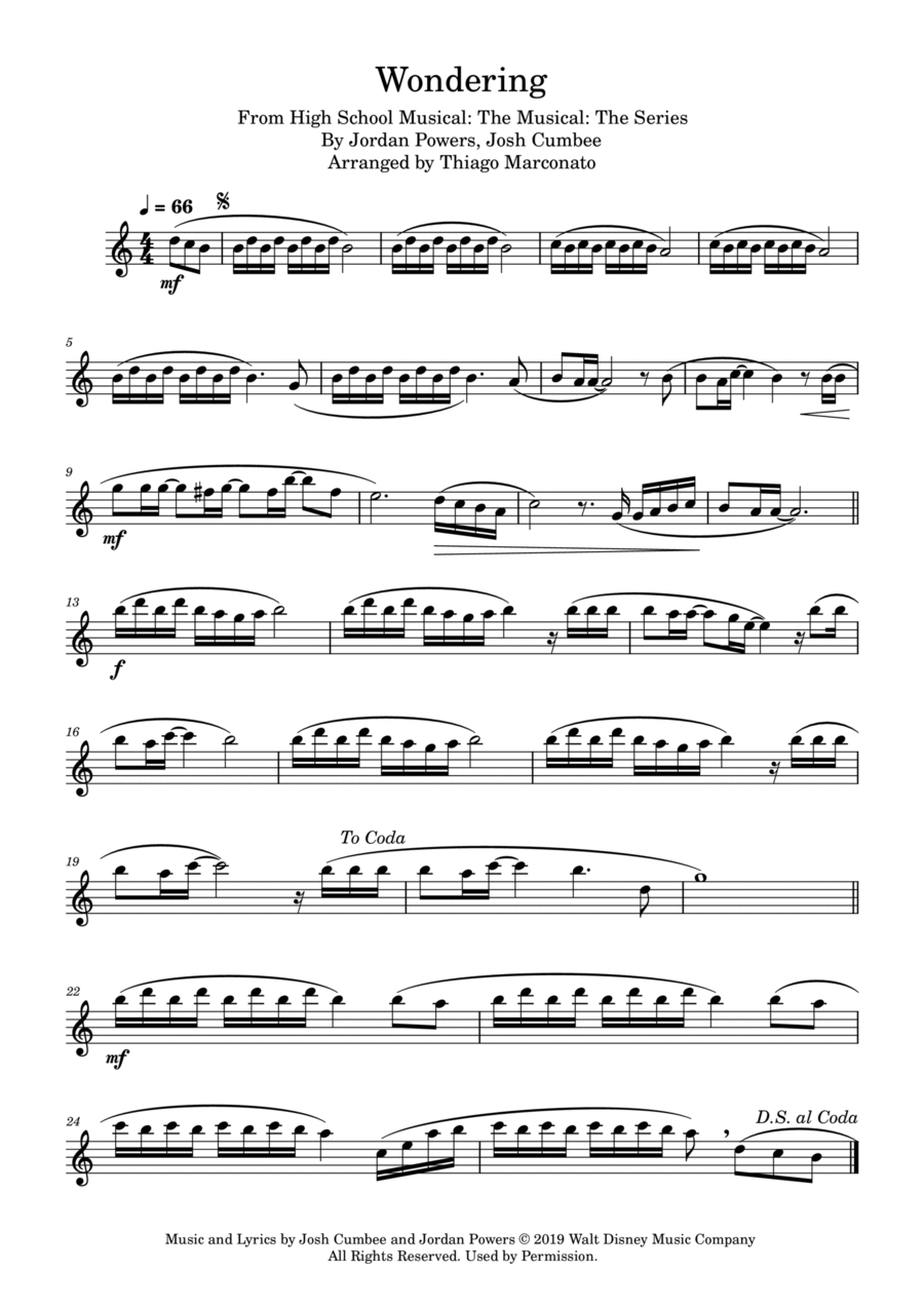 Wondering Flute Solo scores gallery preview page 1
