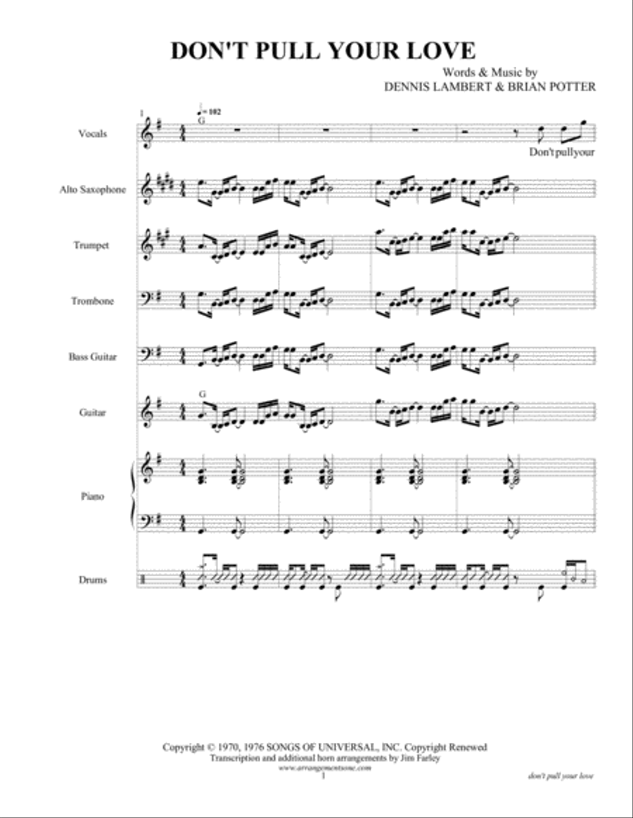 Don't Pull Your Love Alto Saxophone scores gallery preview page 4