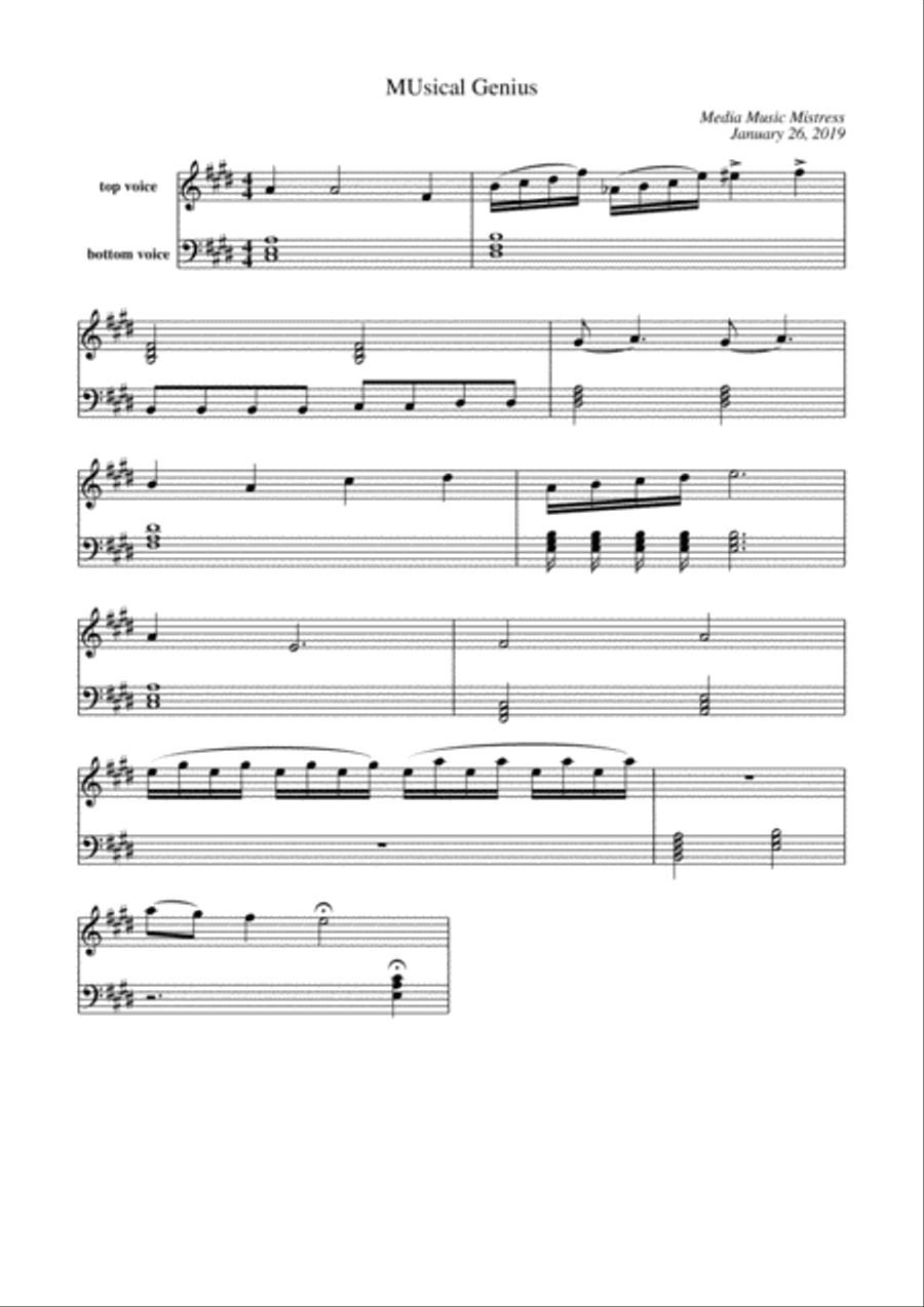 MUsical Genius MUsical Genius Piano Solo scores gallery preview page 1