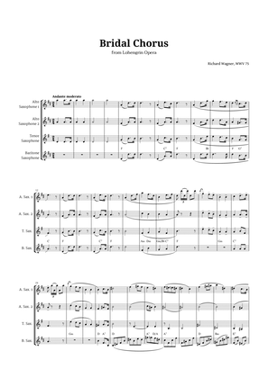 Bridal Chorus by Wagner for Sax AATB Quartet with Chords