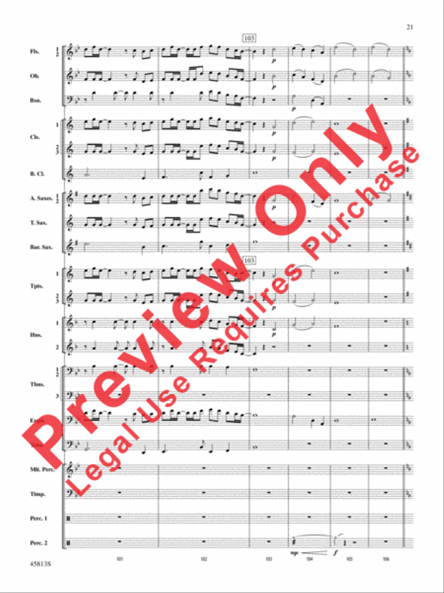 Hamilton, Suite from the Broadway Musical Concert Band scores gallery preview page 22