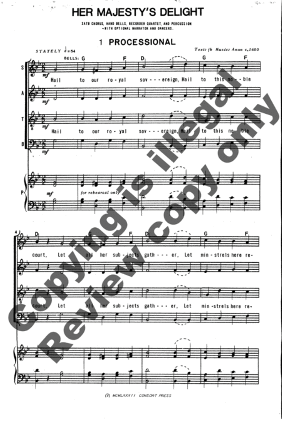 Her Majesty's Delight 4-Part scores gallery preview page 4