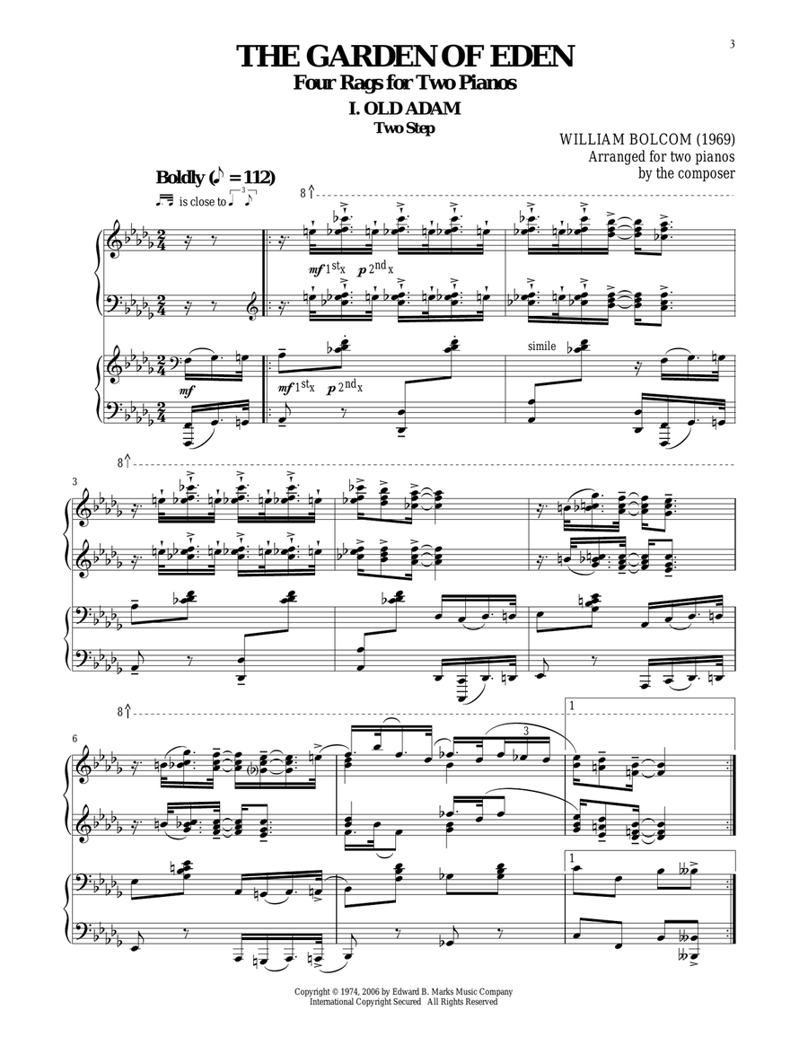Old Adam (for 2 pianos) Piano Method scores gallery preview page 1