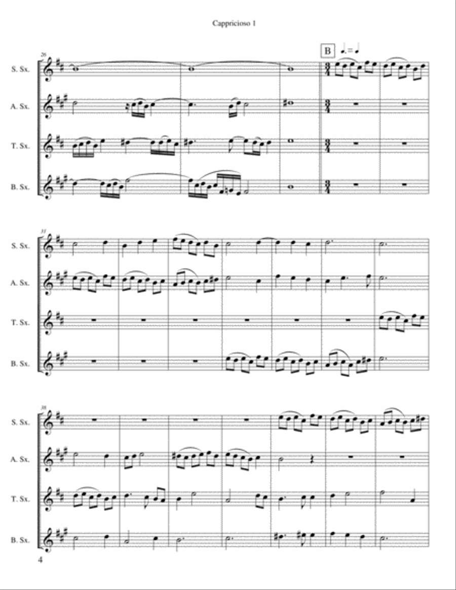 Cappricioso 1 Cappricioso 1 Saxophone Quartet scores gallery preview page 4