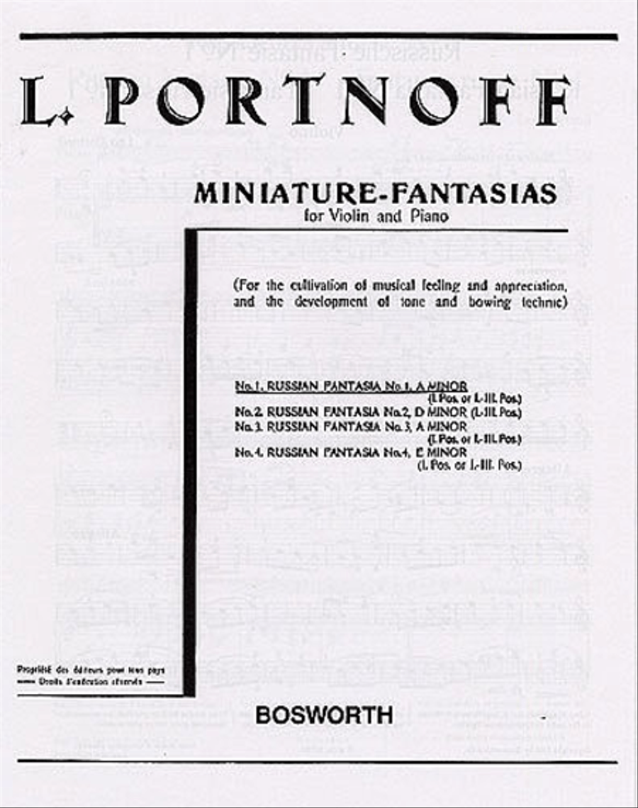 Russian Fantasia No.1 in A Minor Violin Solo scores gallery preview page 1