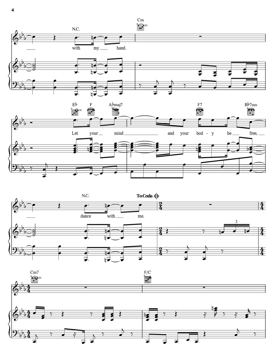 Dance With Me Piano, Vocal, Guitar scores gallery preview page 4