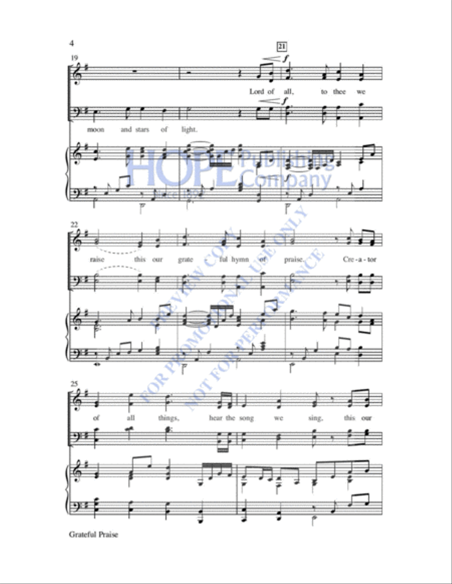 Grateful Praise 4-Part scores gallery preview page 5