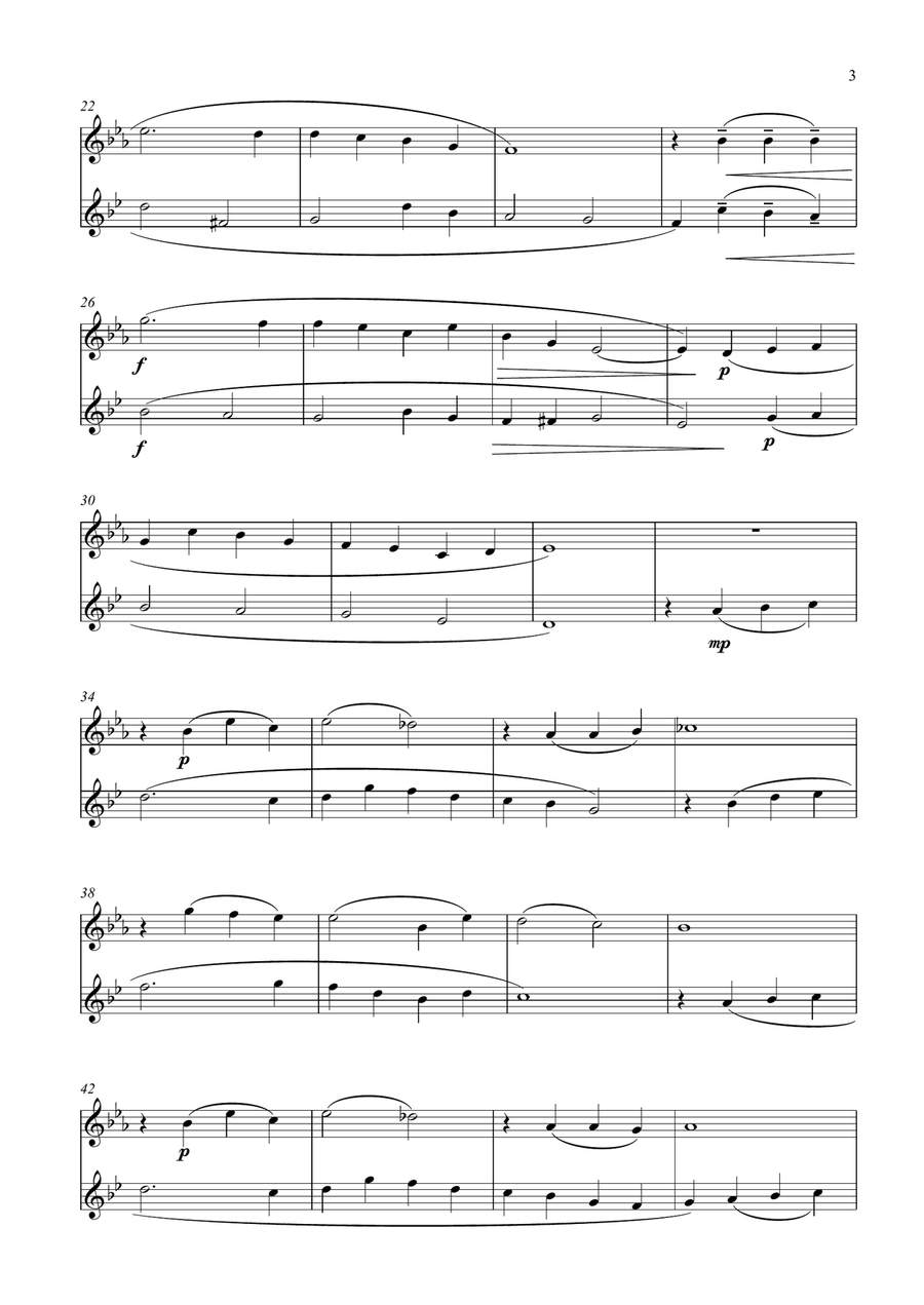 Danny Boy. Duet for Trumpet and Alto Saxophone Saxophone Duet scores gallery preview page 3