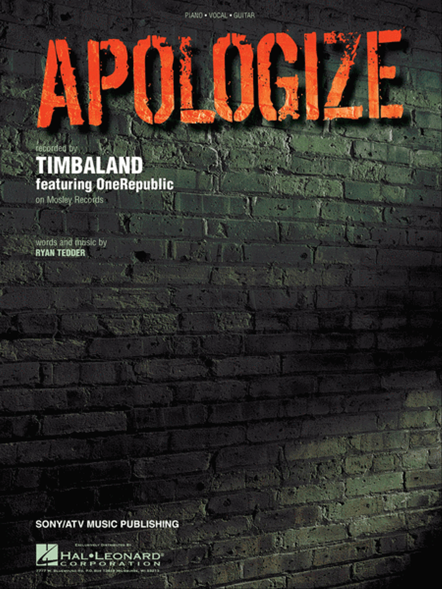 Apologize Piano, Vocal, Guitar scores gallery preview page 1