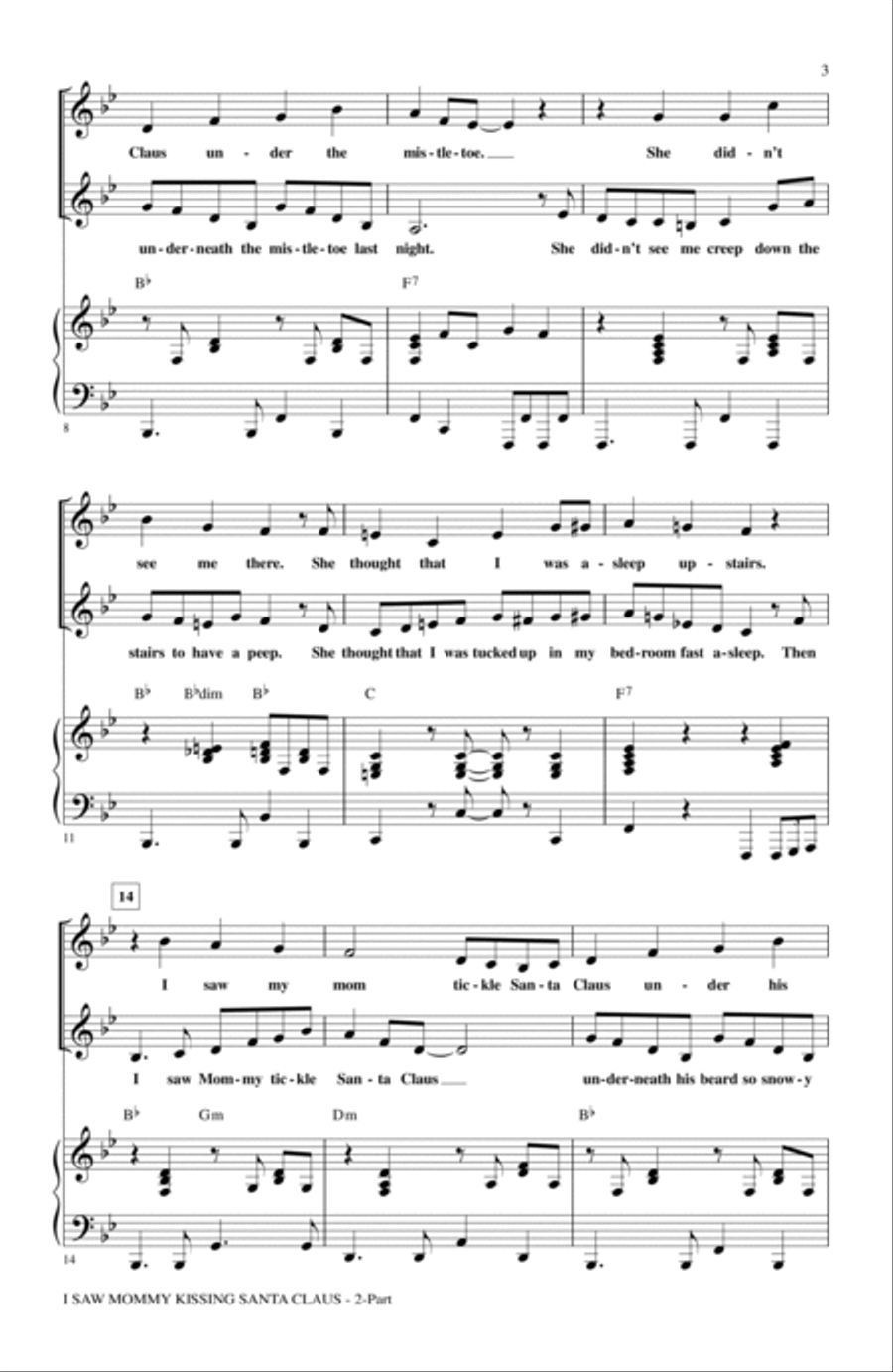I Saw Mommy Kissing Santa Claus 2-Part scores gallery preview page 2